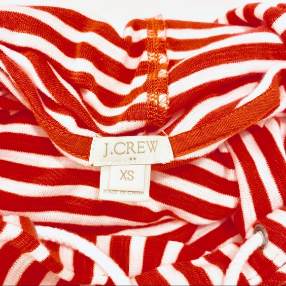 J Crew Red/White Striped Hoodie Size XS - Picture 4 of 5